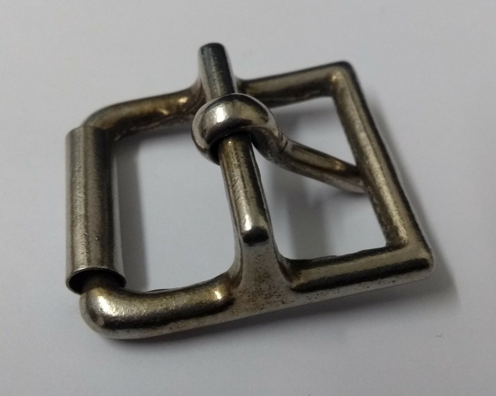Genuine Vintage British Army Issue Chrome 1 1/4" Bridle Roll Prong Buckle