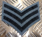 SAS 22 & 23 Black on Pompadour Blue Stripes 3 Bar Chevron Patch / Badge x1