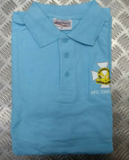 Short Sleeve Light Blue Polo Shirt with ATC Chaplain Badge British Army Medium