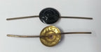 Black Rosette Decoration British Made Black Subdued Metal Prong Fixing 1 Pair