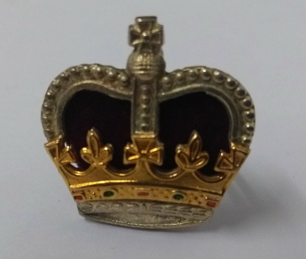 Genuine Vintage British St Edwards Crown Metal Badge Major Rank