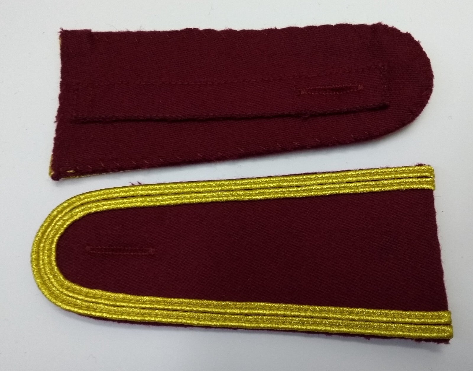 Senior Officer Shoulder Boards Abu Dhabi Obsolete Stock Maroon Melton Gold Braid
