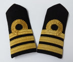 Naval Officers Commander Uniform Shoulder Boards Epaulette Black & Gold Detail