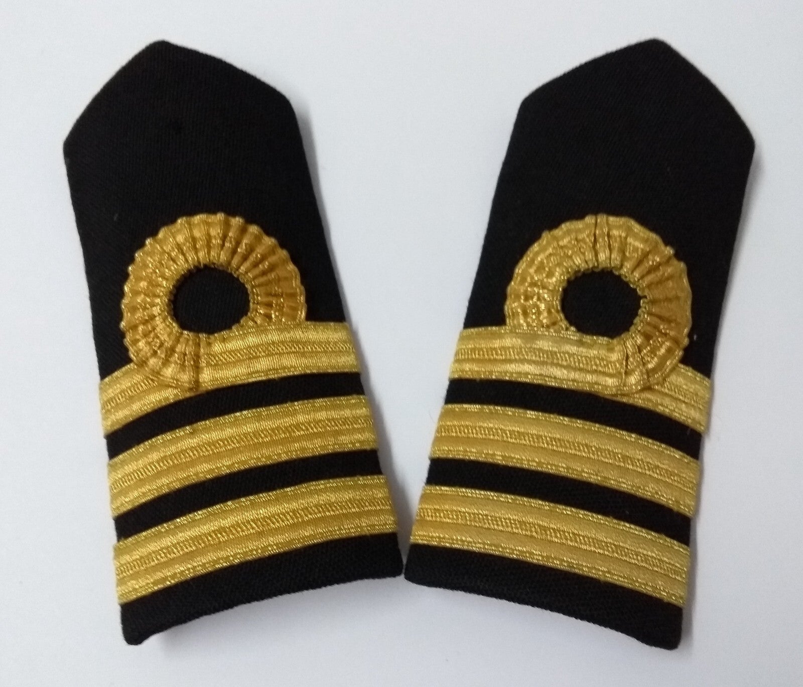 Naval Officers Commander Uniform Shoulder Boards Epaulette Black & Gold Detail