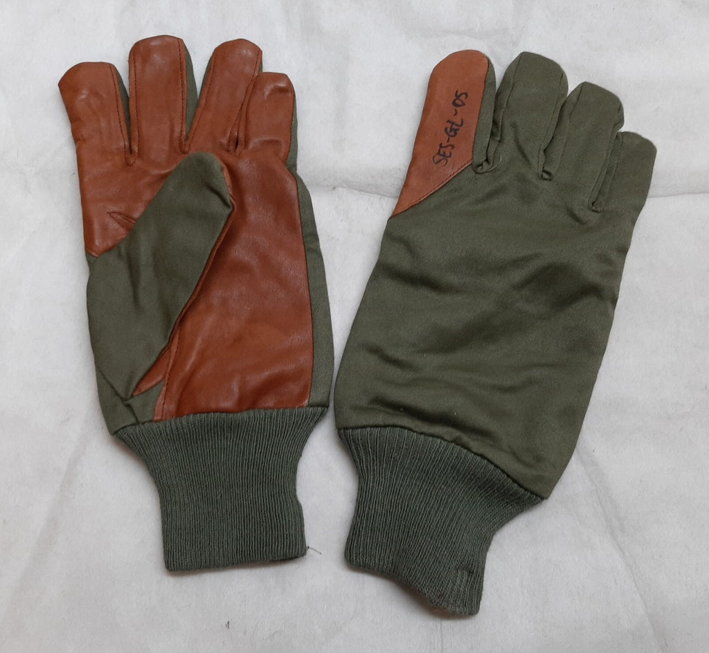 Aircrew Gloves RAF Royal Air Force & British Army 1980s Pattern Leather Palm Cotton Lined USED