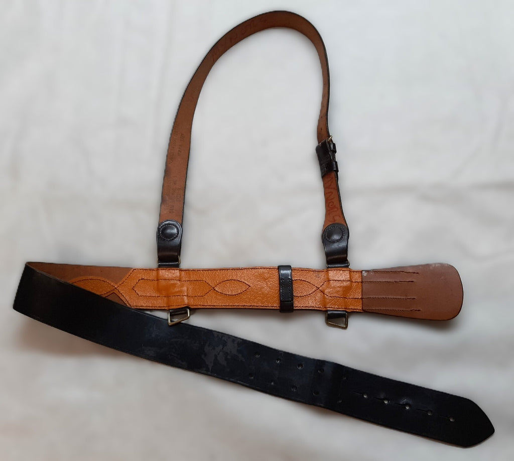 No1 Sam Browne British Waist Belt & Cross Strap Size 3 32"-36"
