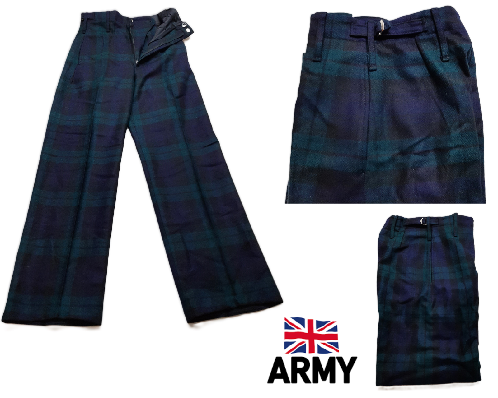 Black Watch Trews Scottish Tartan Trousers Old Pattern 75/72/88cm
