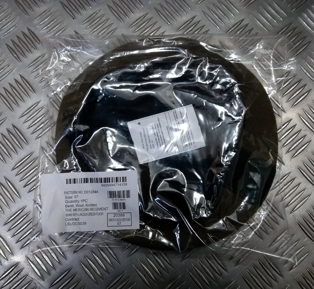 Mercian Beret Khaki Green Wool British Size 57cm