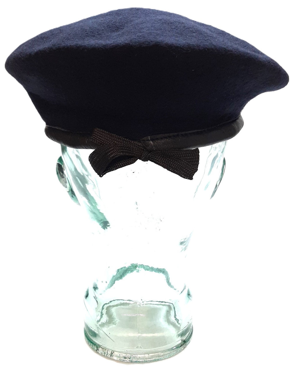 Navy Beret British Old Pattern Hobson Beret Leather Rim 7 1/2 61cm