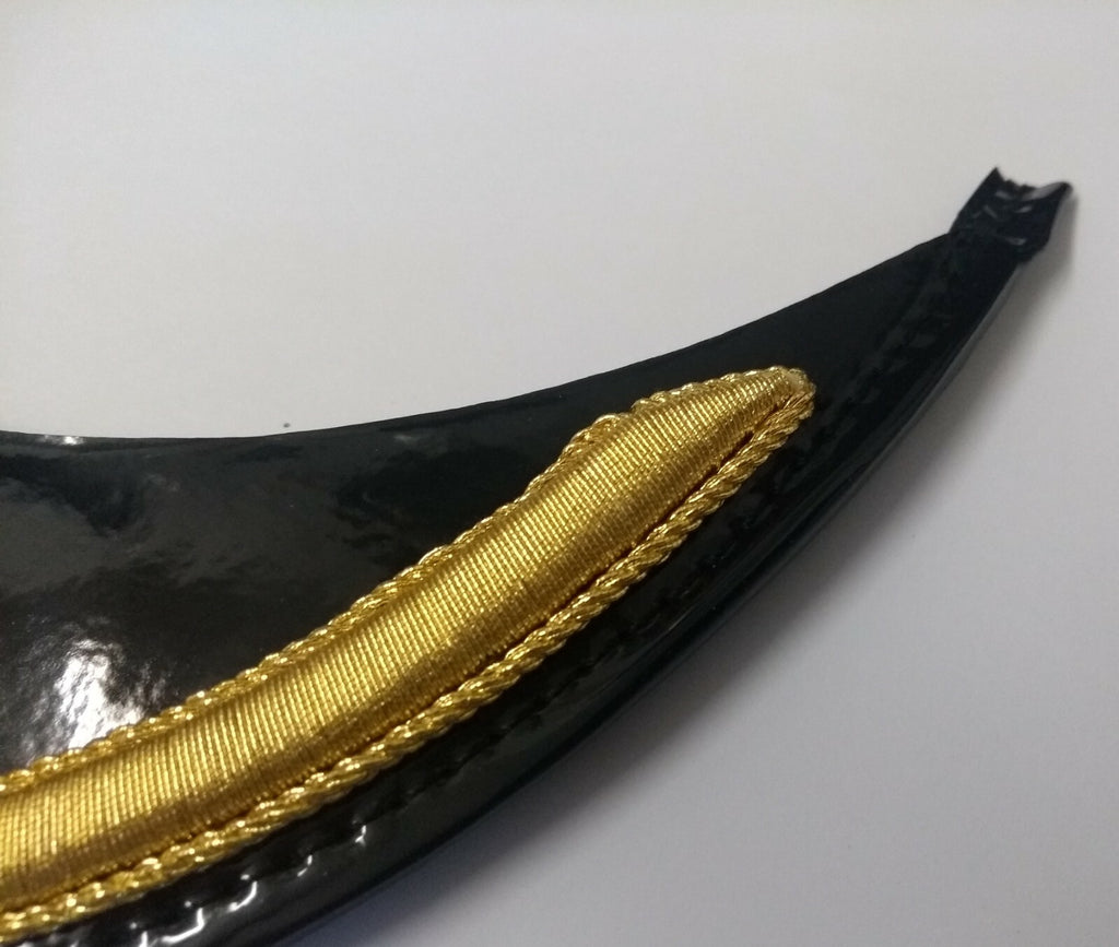 Genuine British Made Senior Officer 3/4" Gold Mylar Dress Cap Peak