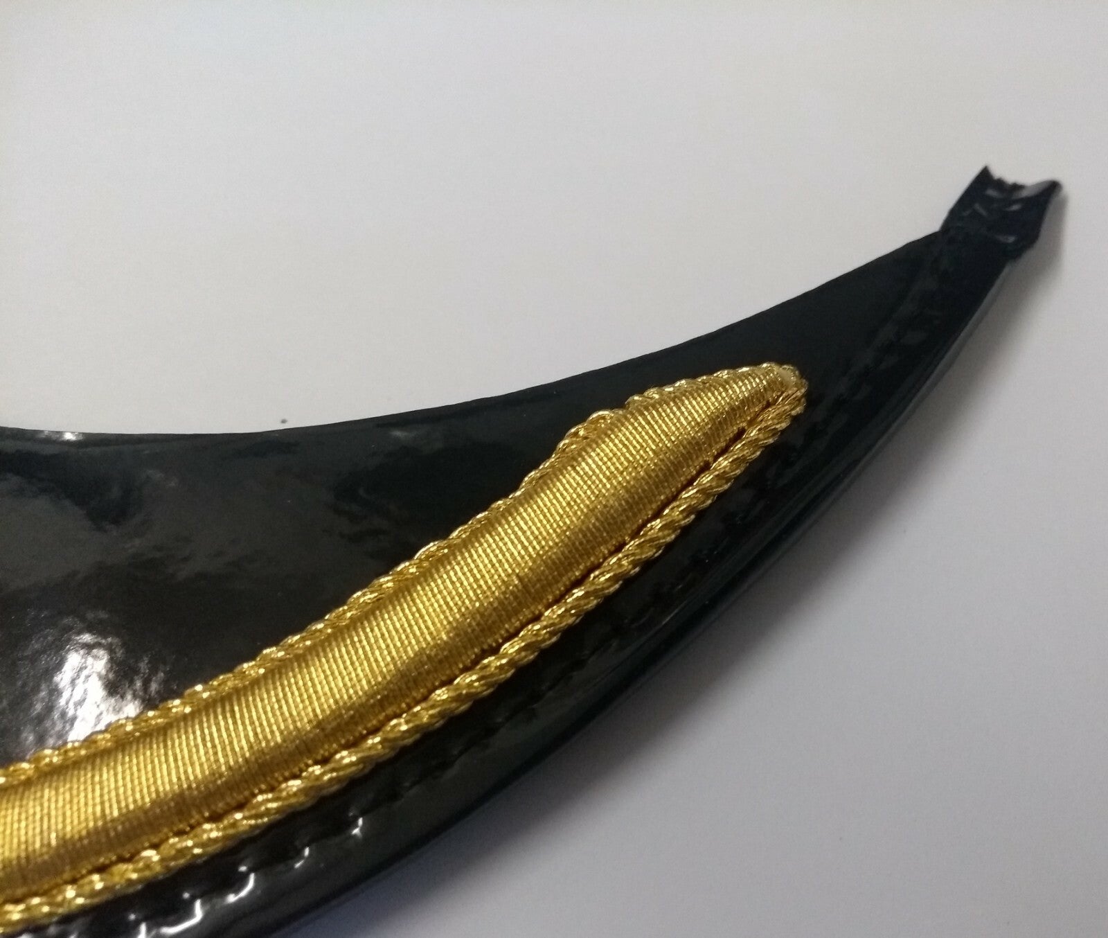 Genuine British Made Senior Officer 3/4" Gold Mylar Dress Cap Peak