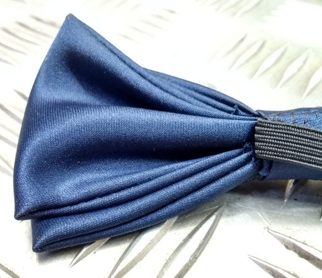 Dark Navy Blue Silk Bow Tie Made In The UK