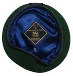 Green Beret Army Allarms UK Pattern Wool / Silky Lining & Leather Trim 57cm