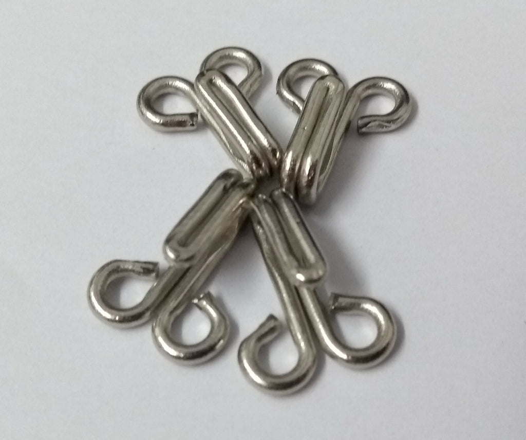 Genuine British Aiguillette Pipe Cord Nickel Plate Hooks X4 STD199