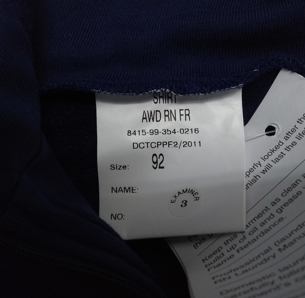RN FR Norgi Flame Retardant STD weight Zip Neck Top Royal Navy Issue 92cm