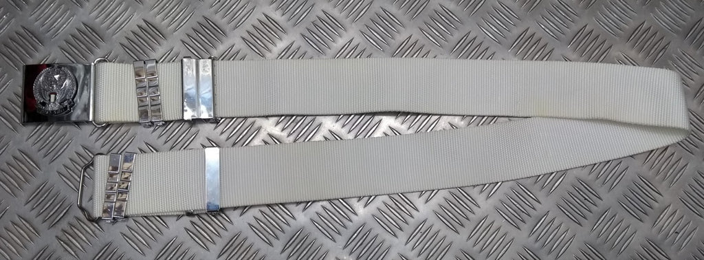 Abu Dhabi Belt White Nylon With Buckle For Ceremonial & Parade Duties