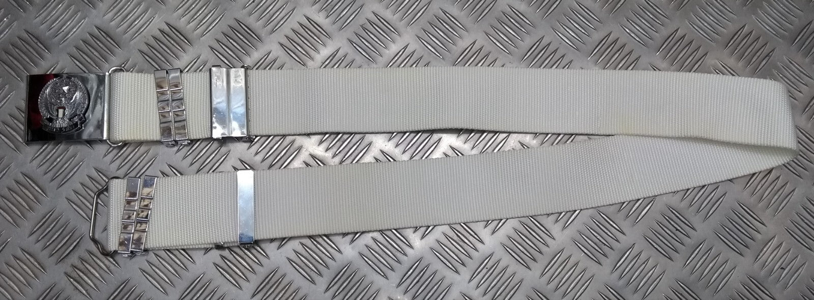 Abu Dhabi Belt White Nylon With Buckle For Ceremonial & Parade Duties