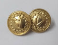 Vintage Irish Harp Ring Back Buttons x 2 ASBT195