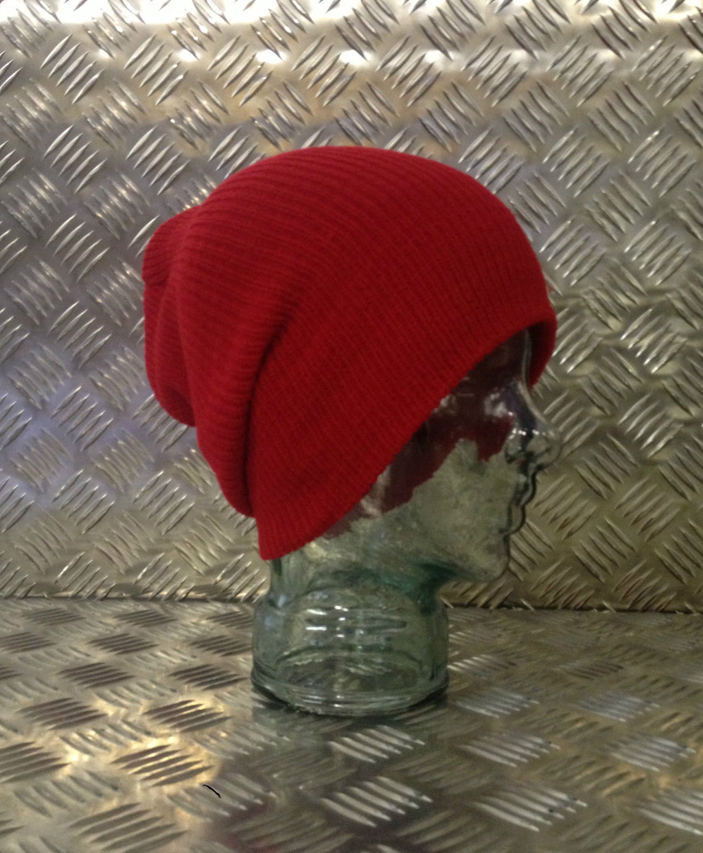 Red Knitted Beanie Hat / Watch Cap / Woolly Hat - One size - NEW