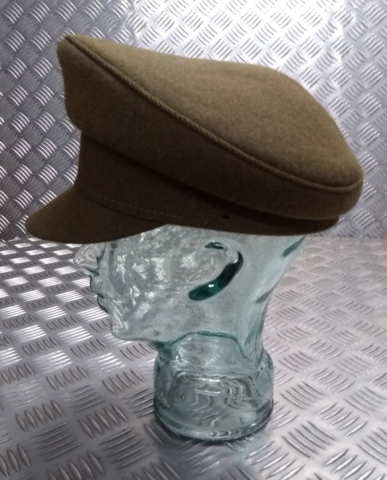 No2 Dress Hat Vintage Khaki Green No Badge or Buttons Woman's Version Size 56cm