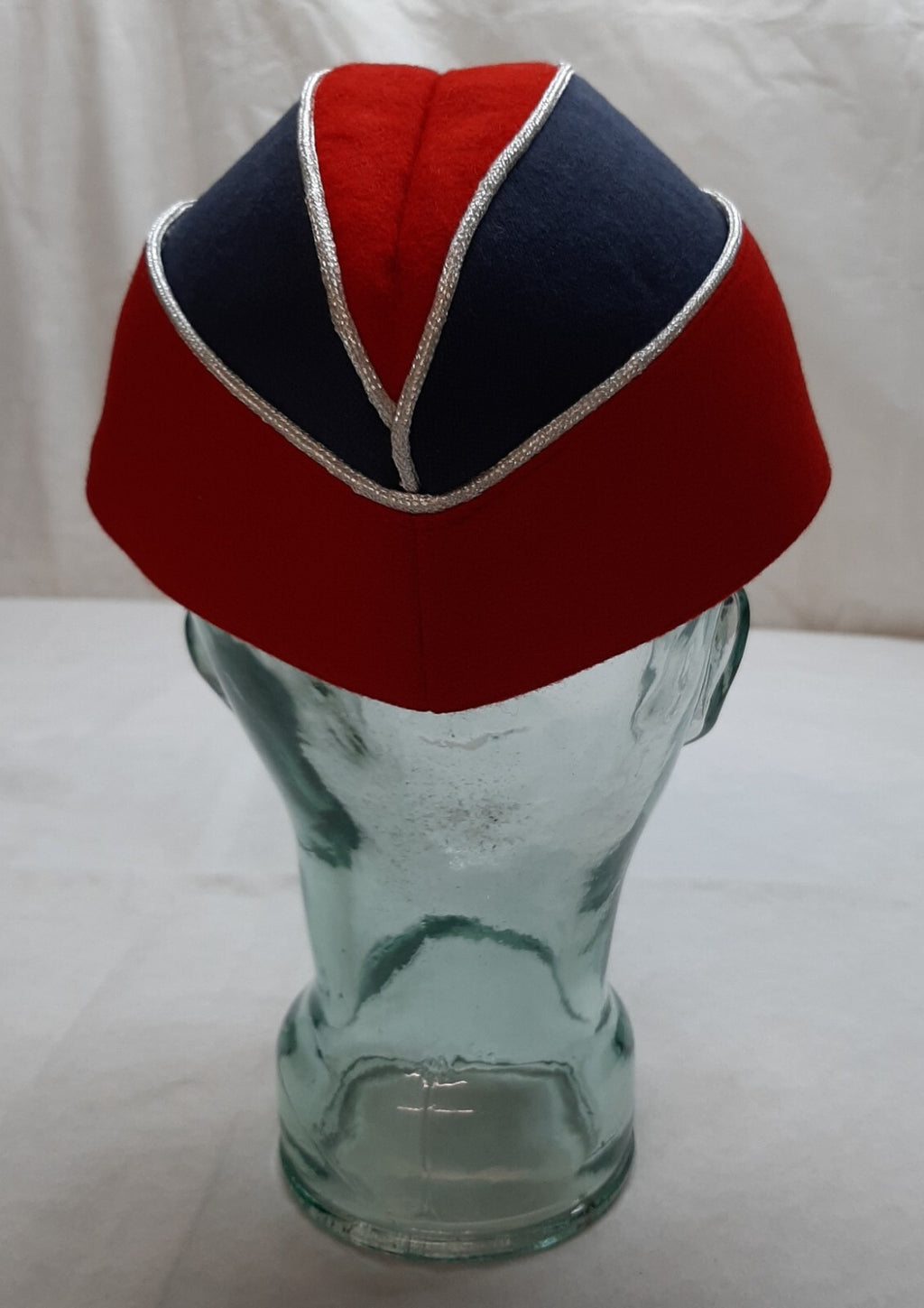 Hobson Side Cap Parade Forage Hat Blue / Red Chrome & Buttons Size 57cm