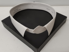 Stiff White Detachable Fold Down Albany Style Collar Cotton Made in England