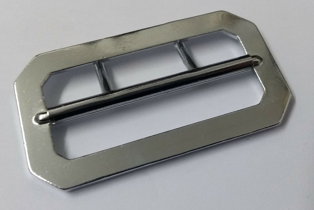 2" Cloth Chrome Belt Buckle British Made for Standard Dress Cloth Belts