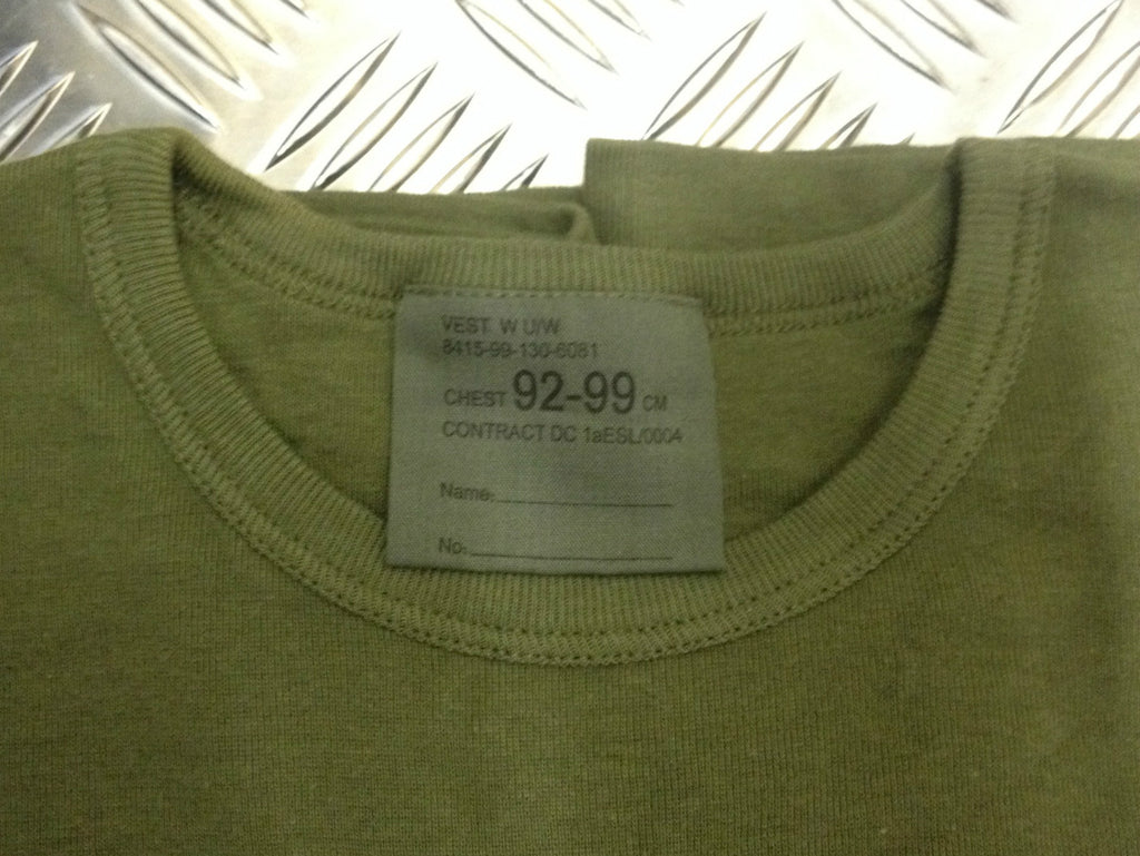 Genuine British Army Olive Cold Weather Thermal Long Sleeve Top - All Sizes NEW