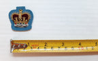 AAC 3/4" Crown British Army Hand Embroidered Air Corps Rank Insignia Blue Ground