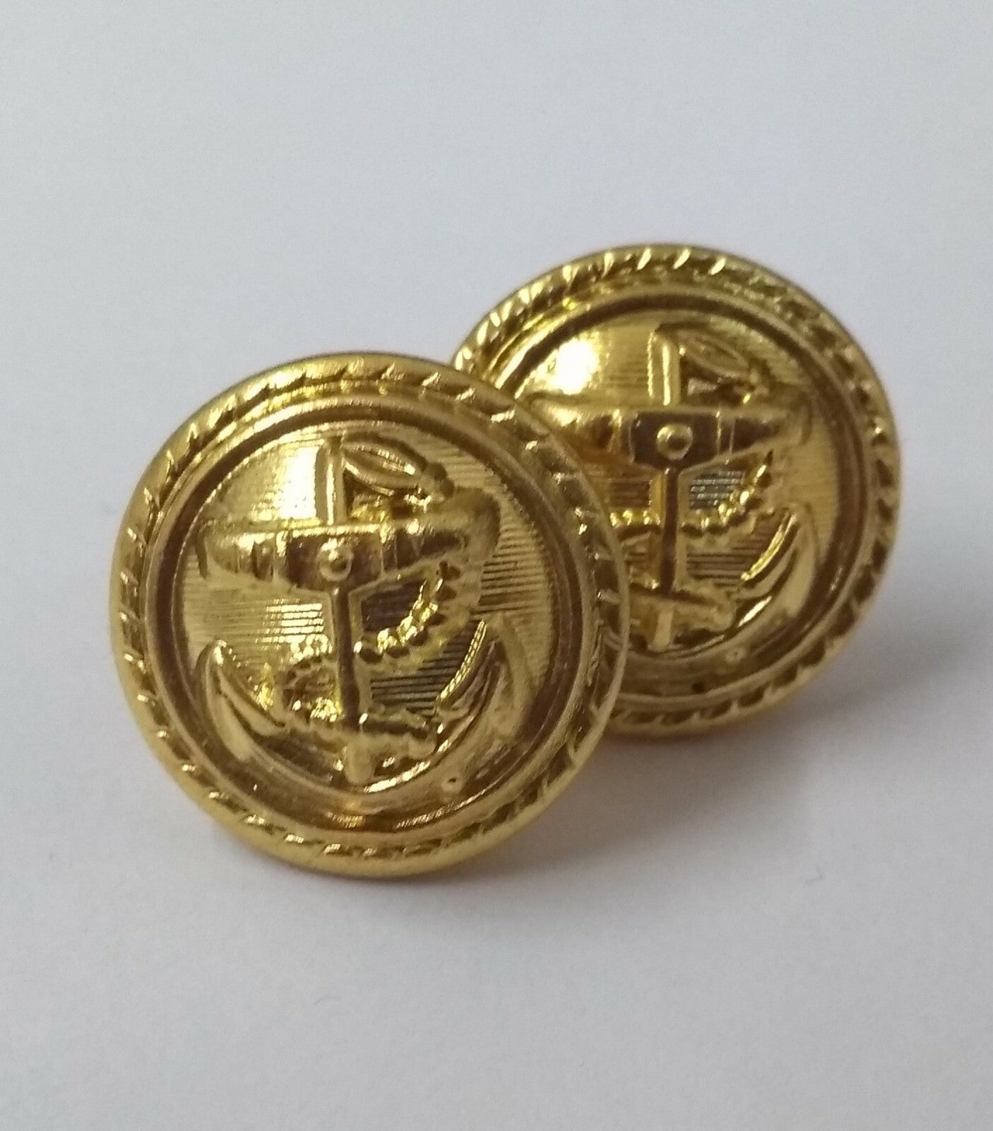 Genuine Navy Issue Uniform Dress Rope Edge Foul Anchor Buttons 17.3 mm ASBT114