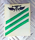 USN Aviation Fire Controlman Tecnician E-3 Ranks Patch Green Hashes / Bars