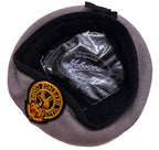 Hobson Beret Emerald Grey with Kings Crown Civil Defence Badge Size 7 1/4