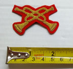 Mess Kit Badge Trumpets British Army Red Felt Hand Embroidered Arm Patch