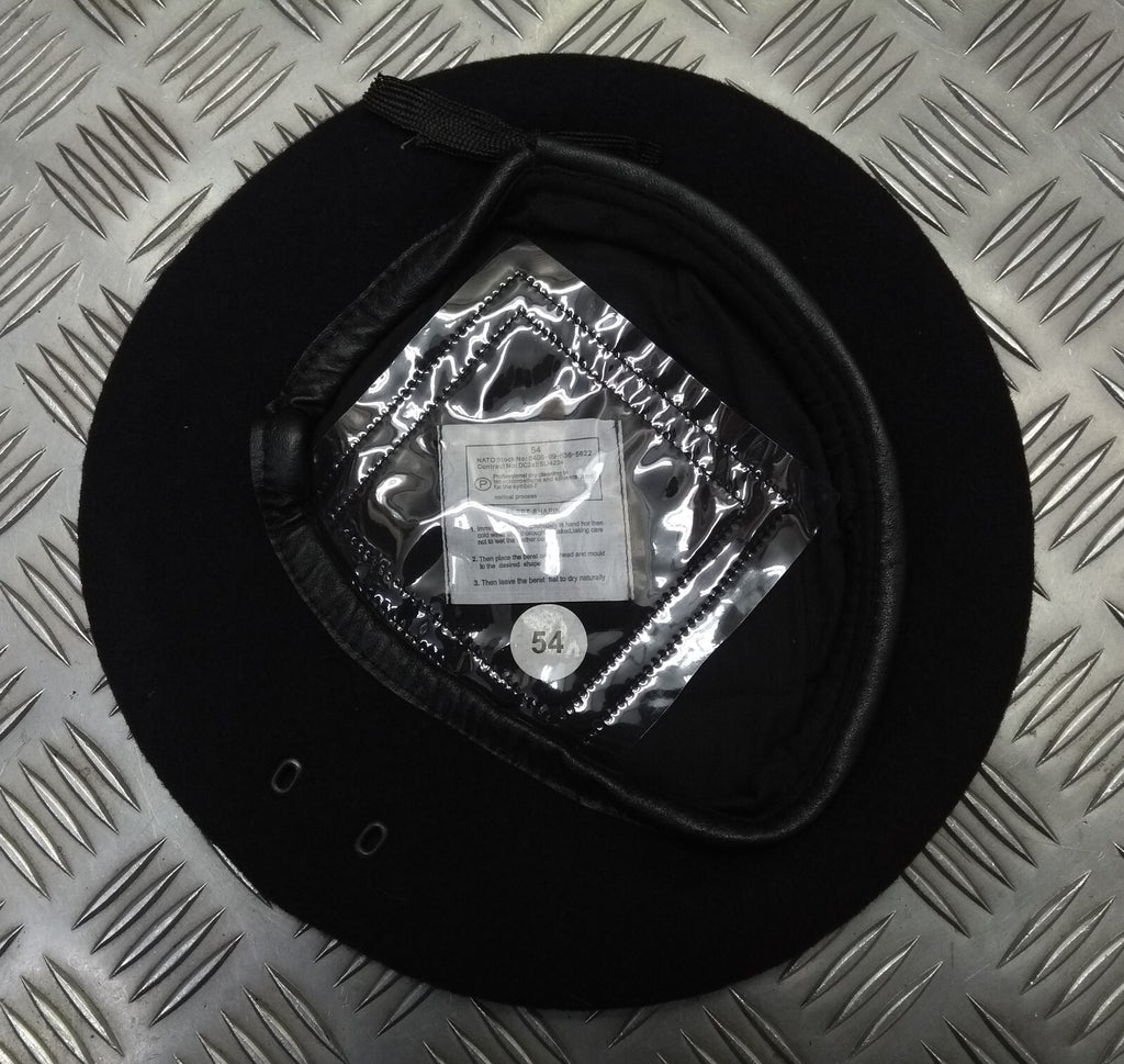 Naval Beret Wool With Leather Rim & Badge Eyelets NEW