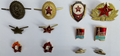 Obsolete Soviet-era Style CCCP Red Army Hat / Cap / Lapel Pin Badges set of 12