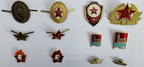 Obsolete Soviet-era Style CCCP Red Army Hat / Cap / Lapel Pin Badges set of 12