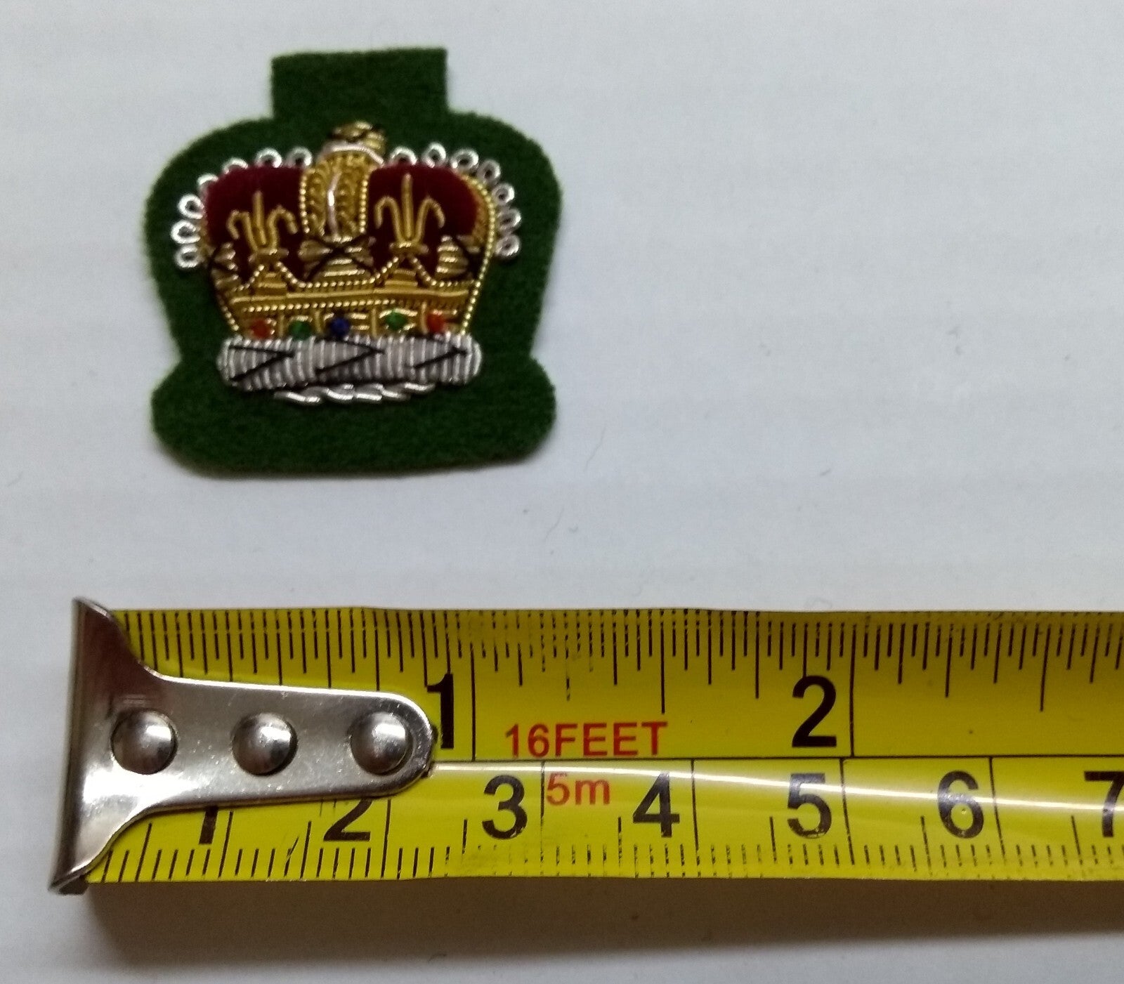 Staff Sergeant Crown No1 Grass Green British Army Hand Embroidered Arm Patch