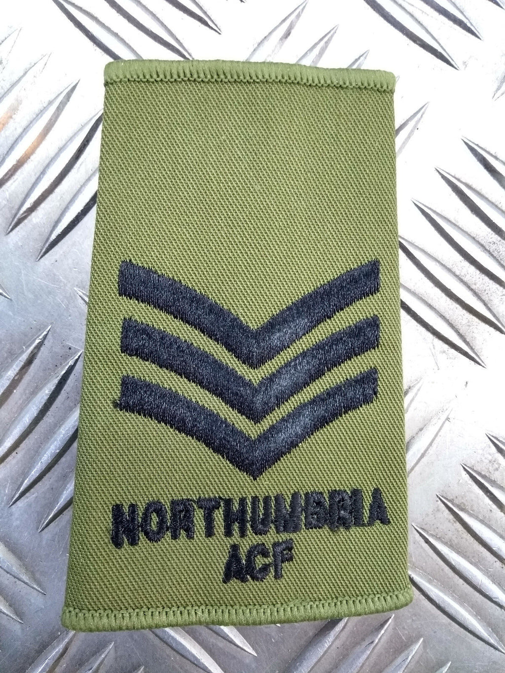 Northumbria ACF OD Green Sergeant Rank Slide Epaulette - NEW