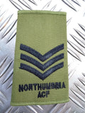 Northumbria ACF OD Green Sergeant Rank Slide Epaulette - NEW
