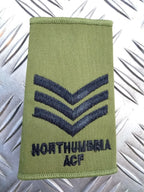 Northumbria ACF OD Green Sergeant Rank Slide Epaulette - NEW