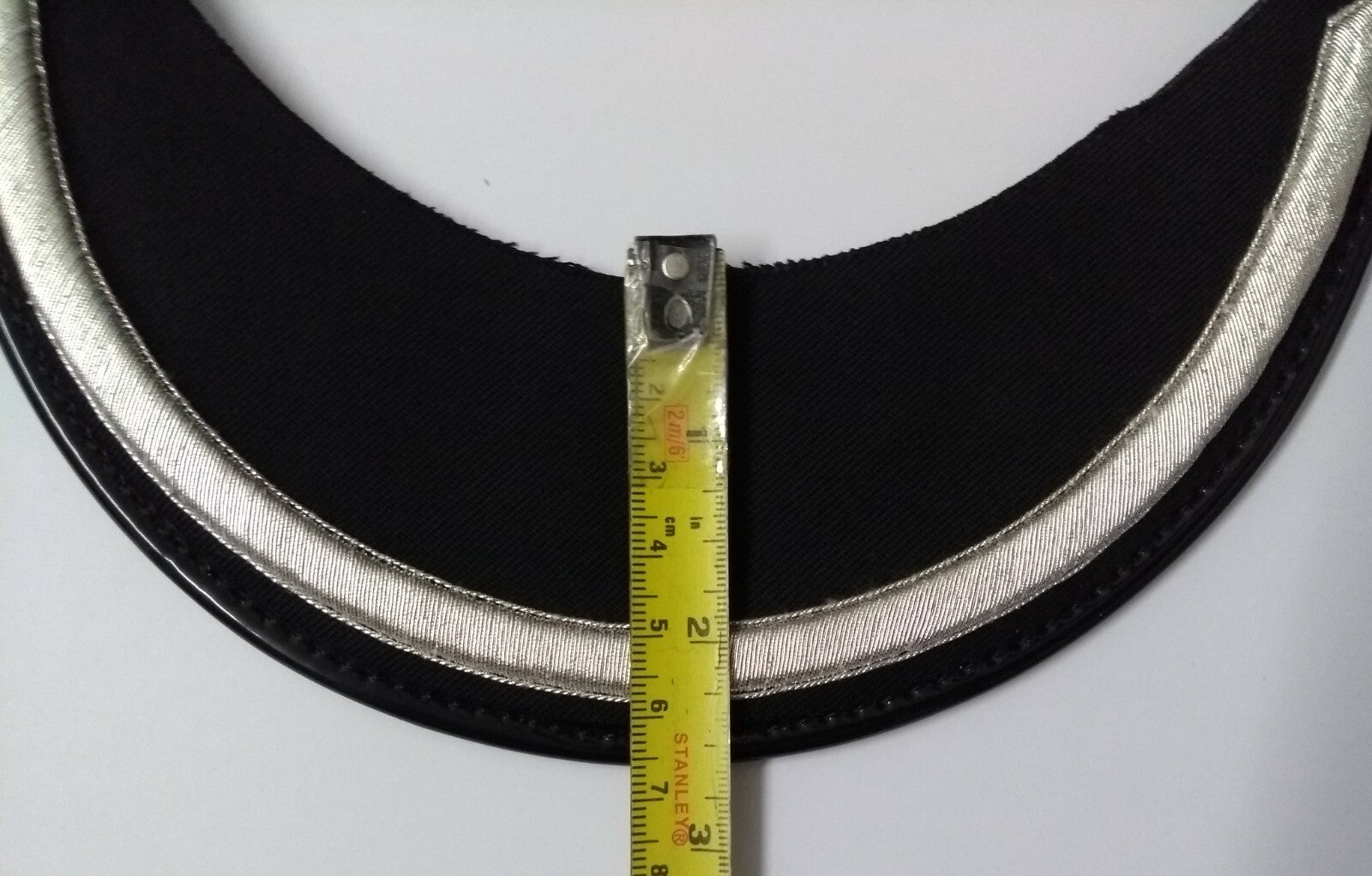Genuine British Made Senior Officer 5/16" Silver Braid Dress Cap Peak x 1 NEW