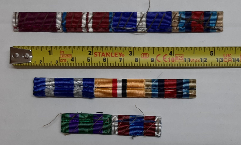Medal Ribbons Three Rows & Rosettes No1 or No2 Dress British Uniforms