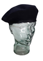 Officers Pattern Beret Dark / Navy Blue With Petersham Rim & Eyelets Assorted