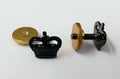 Black Crown 3/8" Subdued Officer Rank Crown 1 Pair Screw Fitment GIM159