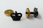 Black Crown 3/8" Subdued Officer Rank Crown 1 Pair Screw Fitment GIM159