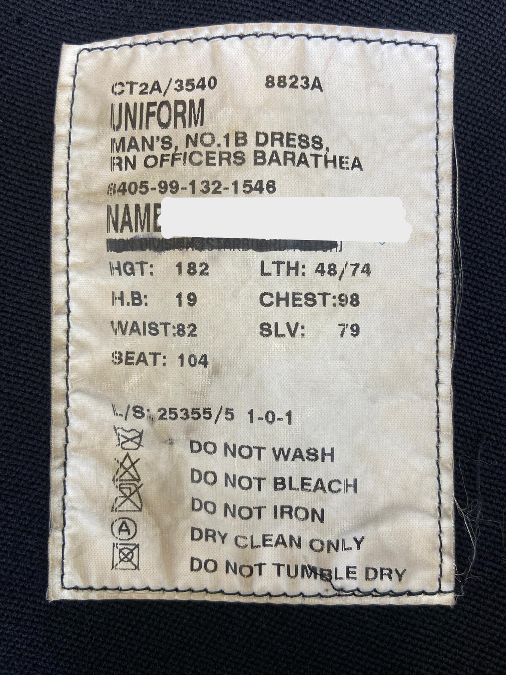 No1B Lieutenant Commander LT CDR Barathea Jacket British Royal Navy 98cm Chest