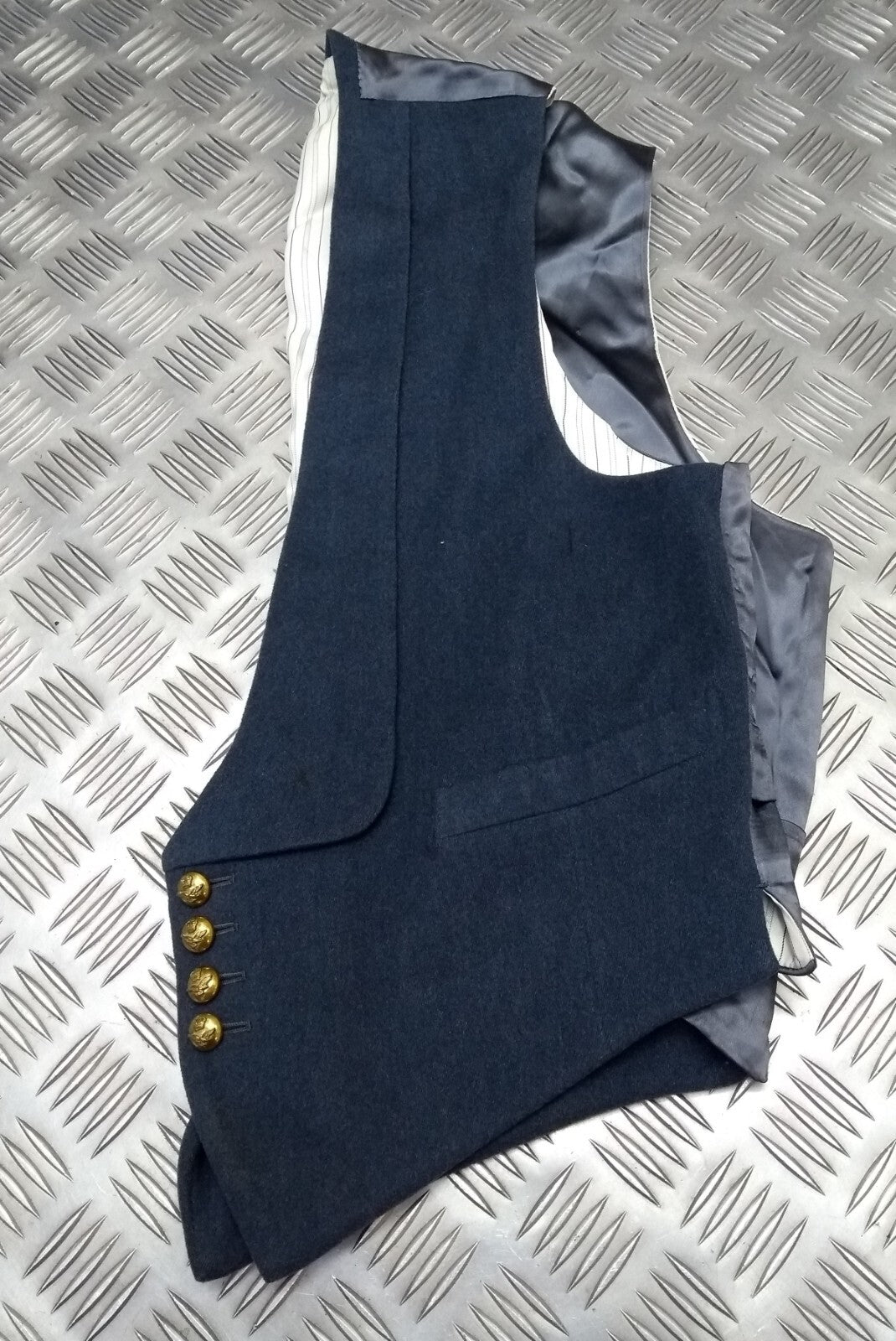RAF Royal Air Force Vintage Mess Dress Waistcoat Airforce Blue Grey Colour with Marks