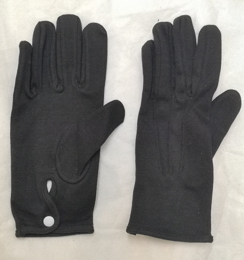 Black 3 Dart Cotton Parade Ceremonial Gloves Size Large