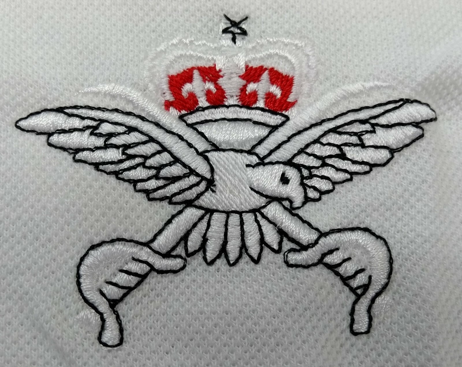 RAF Royal Air Force TI White Polo T Shirt with Physical Training Instructor Logo Henbury