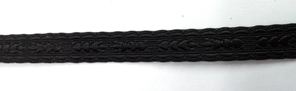 Black Scalloped Edge Viscose Ribbon / Lace